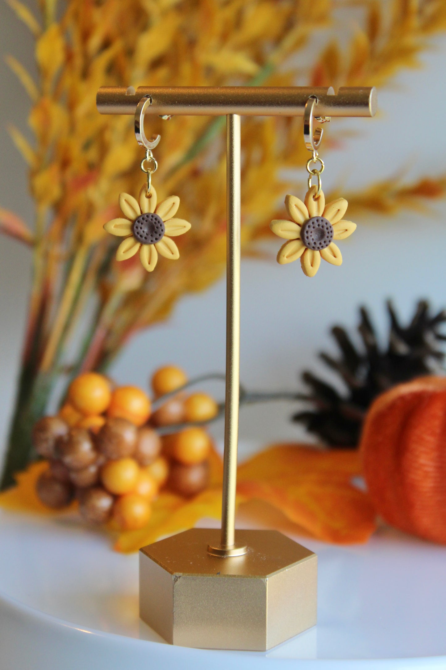 Dainty Sunflower Dangles