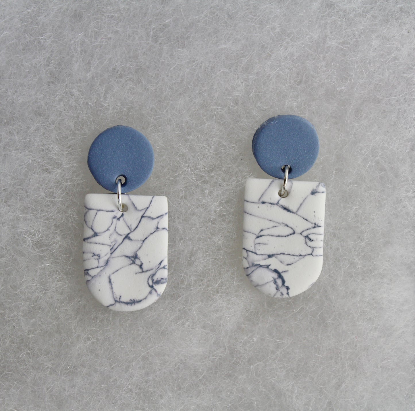 Blue & White Marble Dangles